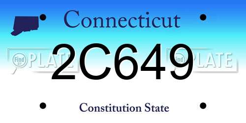 2C649 Connecticut License Plate