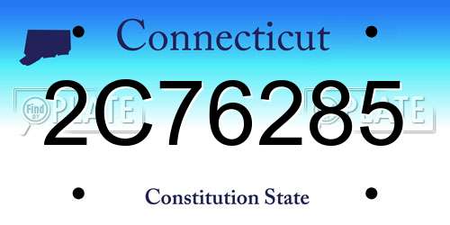 2C76285 Connecticut License Plate