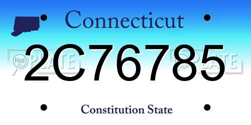 2C76785 Connecticut License Plate