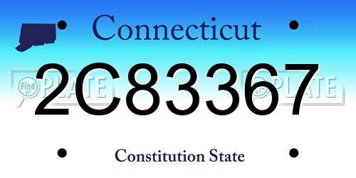 2C83367 Connecticut License Plate