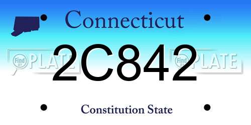 2C842 Connecticut License Plate