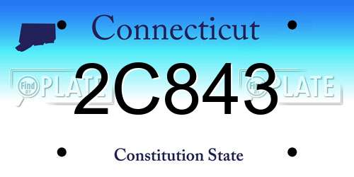 2C843 Connecticut License Plate