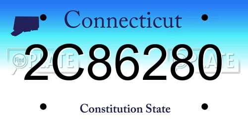 2C86280 Connecticut License Plate