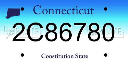 2C86780 Connecticut License Plate