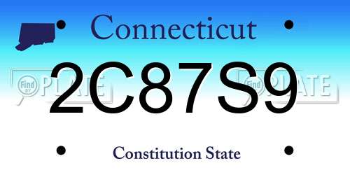 2C87S9 Connecticut License Plate