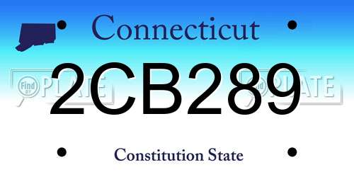 2CB289 Connecticut License Plate