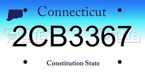 2CB3367 Connecticut License Plate
