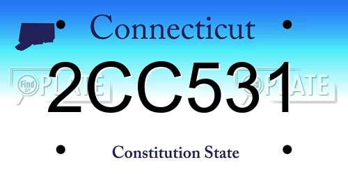 2CC531 Connecticut License Plate