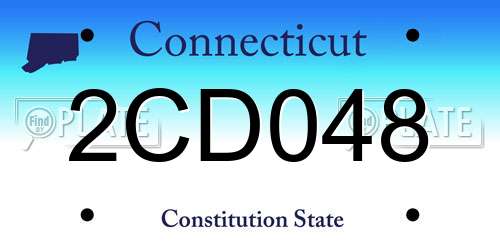 2CD048 Connecticut License Plate