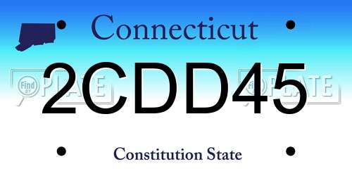 2CDD45 Connecticut License Plate