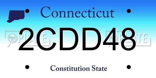 2CDD48 Connecticut License Plate