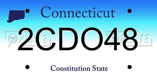2CDO48 Connecticut License Plate