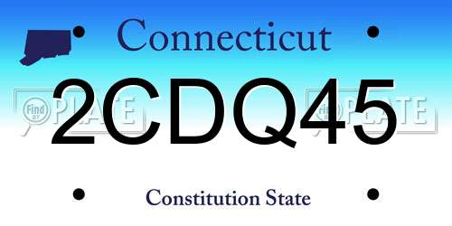 2CDQ45 Connecticut License Plate
