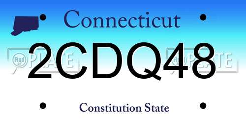 2CDQ48 Connecticut License Plate