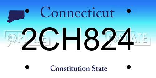 2CH824 Connecticut License Plate