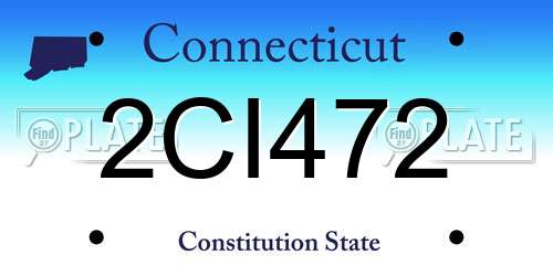 2CI472 Connecticut License Plate