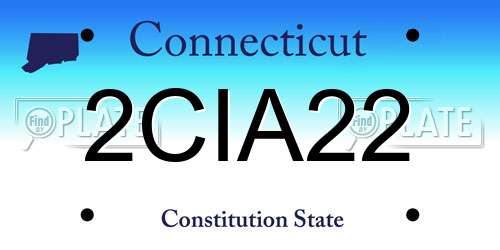 2CIA22 Connecticut License Plate