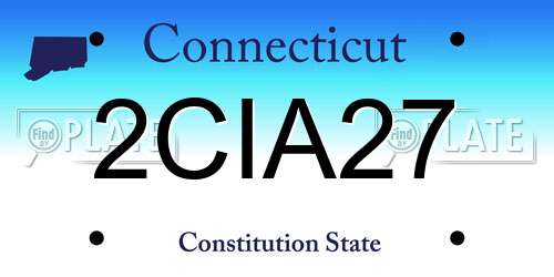 2CIA27 Connecticut License Plate