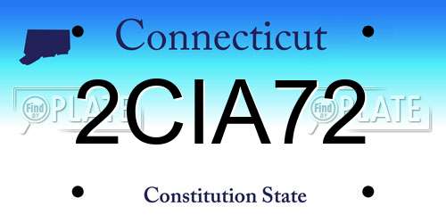 2CIA72 Connecticut License Plate