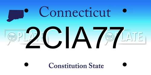 2CIA77 Connecticut License Plate