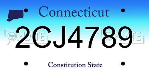 2CJ4789 Connecticut License Plate
