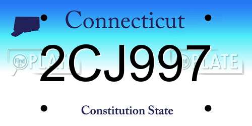 2CJ997 Connecticut License Plate