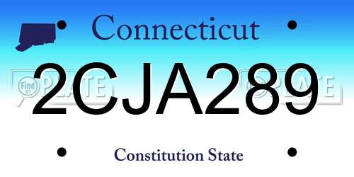 2CJA289 Connecticut License Plate