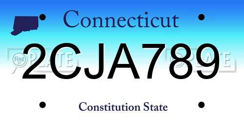 2CJA789 Connecticut License Plate