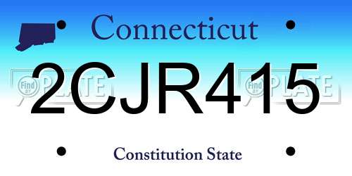 2CJR415 Connecticut License Plate