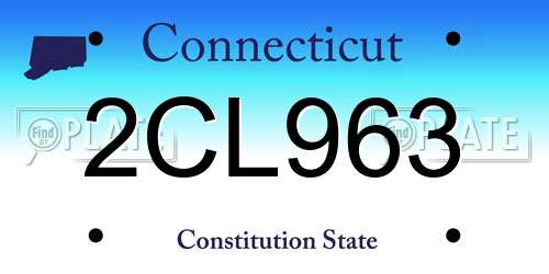 2CL963 Connecticut License Plate
