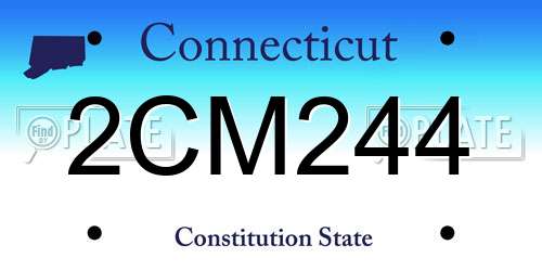 2CM244 Connecticut License Plate