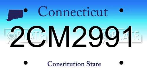 2CM2991 Connecticut License Plate