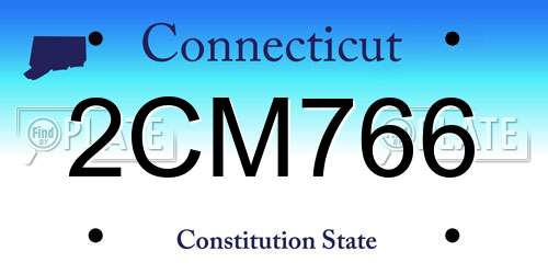 2CM766 Connecticut License Plate