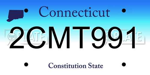 2CMT991 Connecticut License Plate