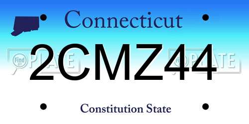 2CMZ44 Connecticut License Plate