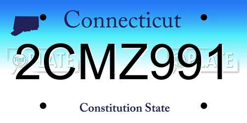 2CMZ991 Connecticut License Plate