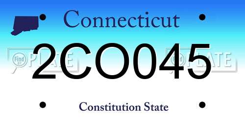 2CO045 Connecticut License Plate