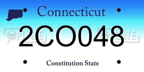 2CO048 Connecticut License Plate