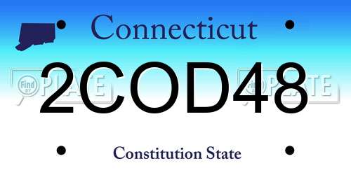 2COD48 Connecticut License Plate