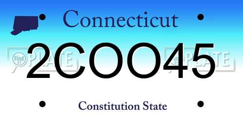 2COO45 Connecticut License Plate
