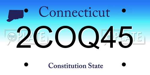 2COQ45 Connecticut License Plate