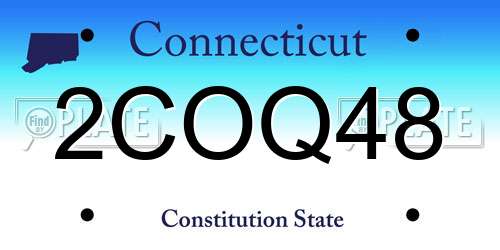 2COQ48 Connecticut License Plate