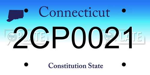 2CP0021 Connecticut License Plate