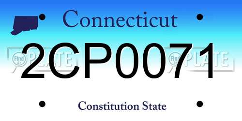 2CP0071 Connecticut License Plate