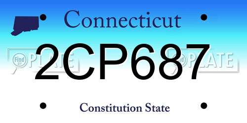 2CP687 Connecticut License Plate