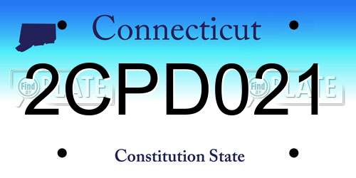 2CPD021 Connecticut License Plate