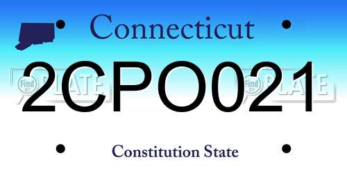 2CPO021 Connecticut License Plate