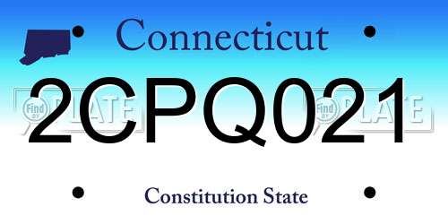 2CPQ021 Connecticut License Plate
