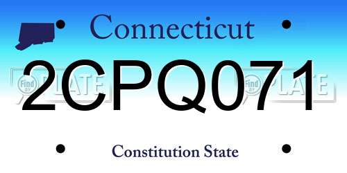 2CPQ071 Connecticut License Plate