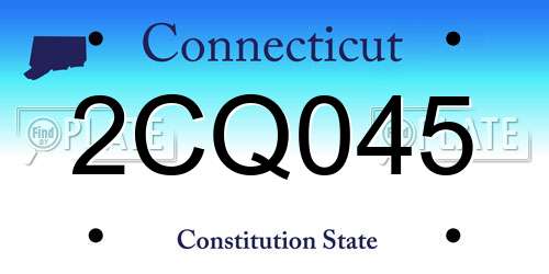 2CQ045 Connecticut License Plate